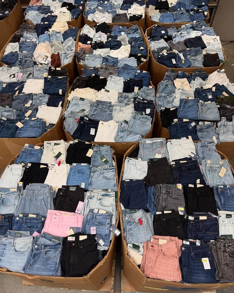Mixed Brand Jeans Wholesale Pallet — 500 Pieces, Grade A, Levis Diesel Wrangler